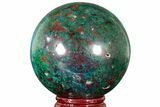 Polished Malachite & Chrysocolla Sphere - Peru #211063-1